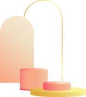 produktpodium i pastellfärger med minimalistisk stil. trendigt designelement med ett tomt podium för att visa kosmetiska produkter. feminina 3d-objekt i en ren och enkel design png