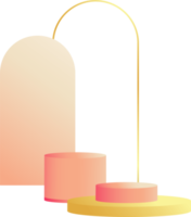 productpodium in pastelkleuren met een minimalistische stijl. trendy designelement met een leeg podium om cosmetische producten weer te geven. vrouwelijke 3D-objecten in een strak en eenvoudig ontwerp png