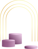 Produktpodium in Pastellfarben mit minimalistischem Stil. trendiges designelement mit einem leeren podium zur präsentation von kosmetikprodukten. feminine 3D-Objekte in einem sauberen und einfachen Design png