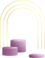 pódio do produto em tons pastel com estilo minimalista. elemento de design moderno com um pódio vazio para exibir produtos cosméticos. objetos 3d femininos em um design limpo e simples png