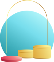 product podium in pastel colors with a minimalist style. trendy design element with an empty podium to display cosmetic products. feminine 3D objects in a clean and simple design png