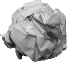 bolas de papel blanco arrugado para elemento de diseño png
