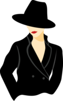 mujeres jóvenes con estilo vestidas con ropa informal y formal. ilustraciones de diseño plano de retrato de mujer en estilo de moda png