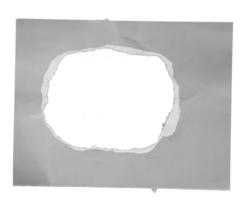 collection of torn paper with the curled ripped sides. a round black hole of torn on the white paper. realistic torn paper with the ripped edges for copy space and text. png