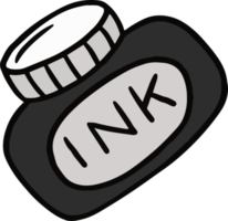 ink bottle illustrations of learning symbol theme. symbol of education hand drawn design. png