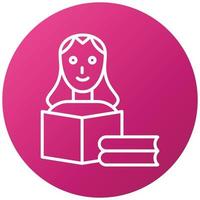 Women Reading Book Icon Style vector