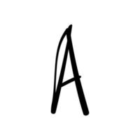 letra un elemento de diseño de vector de icono o logotipo inicial de escritura a mano