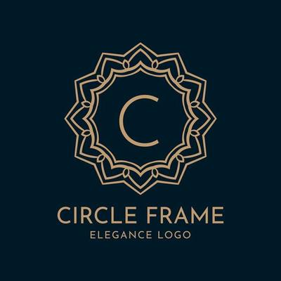 letter C circle frame elegance vector logo design