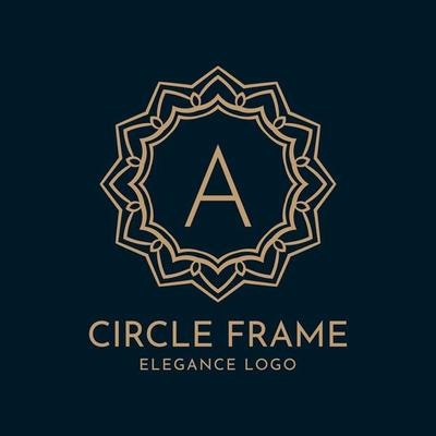 letter A circle frame elegance vector logo design