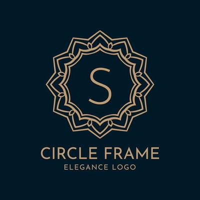 letter S circle frame elegance vector logo design