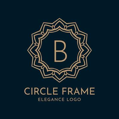 letter B circle frame elegance vector logo design