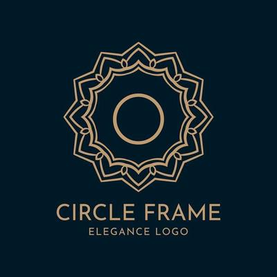 letter O circle frame elegance vector logo design