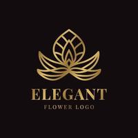 elegant abstract rustic flower vector logo design element