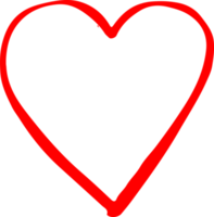 diseño de símbolo de signo de icono de corazón dibujado a mano png