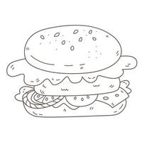 burger in doodle vector