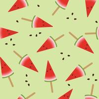 Seamless watermelon slice pattern. Vector green background.