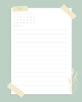 Reminders Calendar August 2022 To do list , template, blank, lavender stamp, scrapbooking, plans, vintage. vector