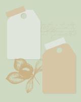 Scrapbooking collage template for note, to-do list, reminder, checklist, chestnut stamp hand drawing. vector