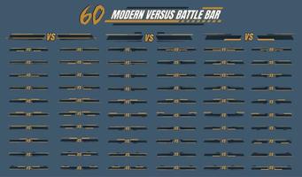Set of 60 Modern Versus Battle Bar Vector Illustration