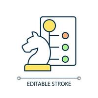 Strategy RGB color icon. Make action plan and project. List of steps and tasks. Identify goals. Isolated vector illustration. Simple filled line drawing. Editable stroke.