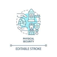 Physical security turquoise concept icon. Dimension of national safety abstract idea thin line illustration. Isolated outline drawing. Editable stroke. vector