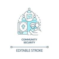 Community security turquoise concept icon. Element of national safety abstract idea thin line illustration. Isolated outline drawing. Editable stroke. vector