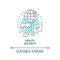 Health security turquoise concept icon. Citizens service. Element of national safety abstract idea thin line illustration. Isolated outline drawing. Editable stroke. vector