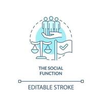 Social function turquoise concept icon. Defence of national economic system abstract idea thin line illustration. Isolated outline drawing. Editable stroke. vector