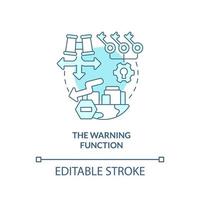 Warning function turquoise concept icon. Financial system. National economic security abstract idea thin line illustration. Isolated outline drawing. Editable stroke. vector