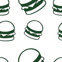 ilustración vectorial del patrón de hamburguesas de comida, para fondo, textil, etc. vector