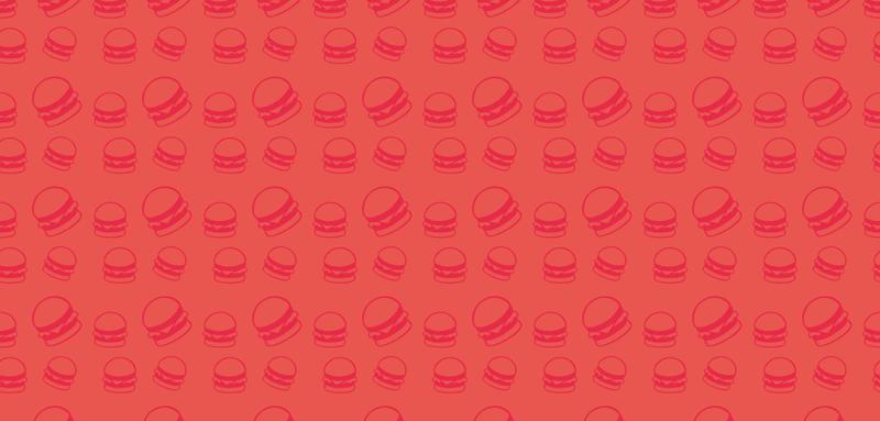 vector illustration of food banner with burger pattern silhouette