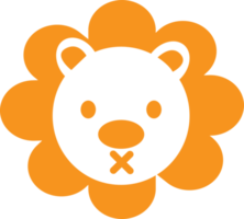 design de sinal de ilustração de ícone de emoção de leão fofo png