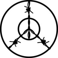 alambre de púas símbolo paz vector