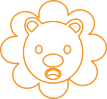 design de sinal de ilustração de ícone de emoção de leão fofo png