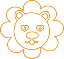 lindo león emoción icono ilustración signo diseño png