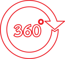conception simple de signe d'icône à 360 degrés png