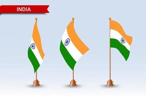 India table flag set with different styles