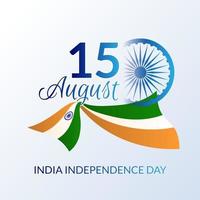 india independence day banner with wavy flag decoration vector