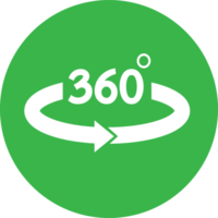 Simple 360 Degree icon sign design png