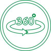 diseño de signo de icono simple de 360 grados png