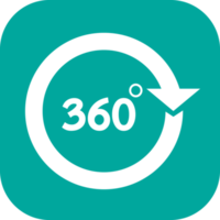 Simple 360 Degree icon sign design png
