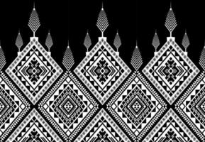 Ethnic seamless pattern traditional geometric black and white. Design for background,carpet,wallpaper,clothing,wrapping,batic,fabric,vector illustraion.embroidery style. vector