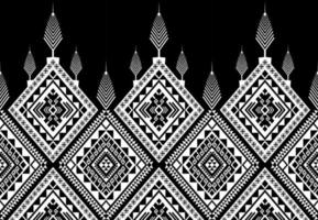 Ethnic seamless pattern traditional geometric black and white. Design for background,carpet,wallpaper,clothing,wrapping,batic,fabric,vector illustraion.embroidery style. vector