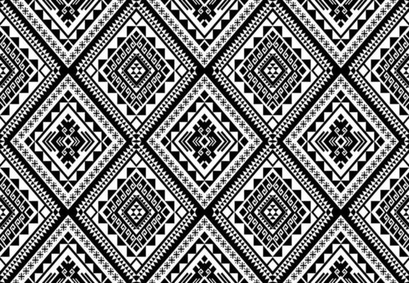 Ethnic seamless pattern traditional geometric black and white. Design for background,carpet,wallpaper,clothing,wrapping,batic,fabric,vector illustraion.embroidery style.