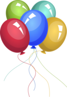Colored balloons clipart design illustration png
