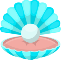 coquille de mer avec illustration de conception clipart perle png