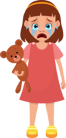 illustrazione di progettazione di clipart di espressione del viso della bambina png