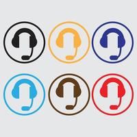 headphone icon set vector illustration