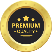 ilustração de design de clipart de emblema dourado de qualidade premium png