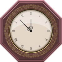 Vintage wall clock clipart design illustration png
